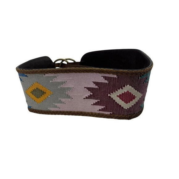 3D Belt Co. size medium Southwestern Loomed Fabric wide Belt tribal print - Picture 3 of 13